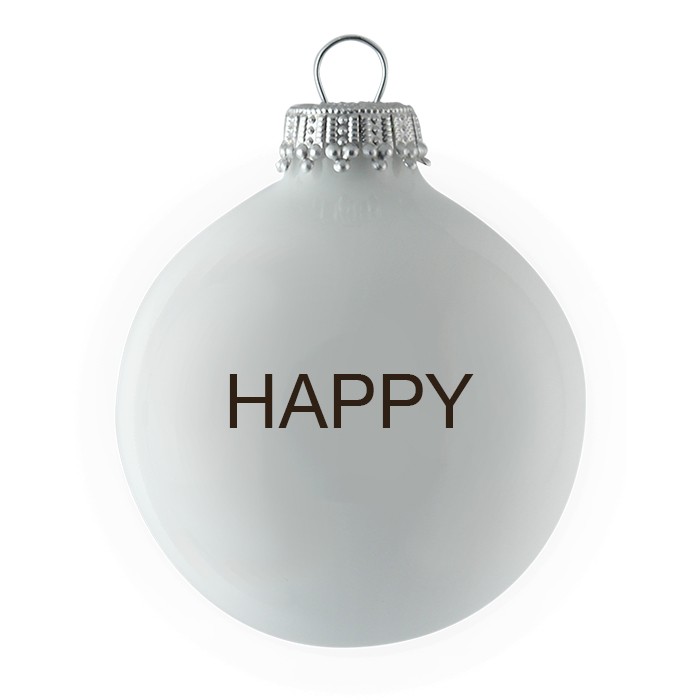 Christmas ornaments-White-HAPPY